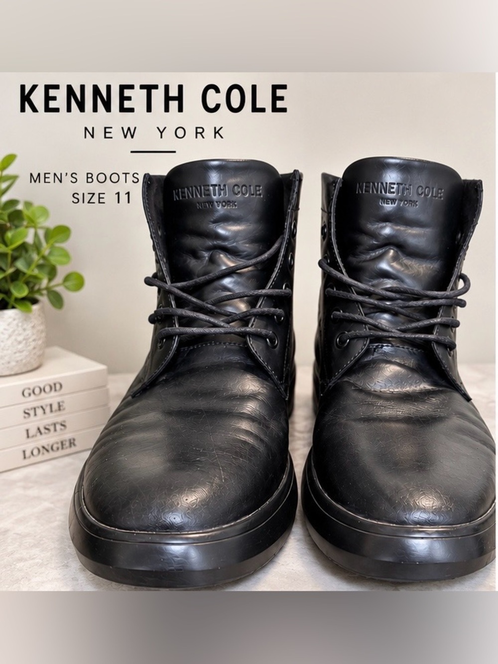 Kenneth Cole New York Men’s black leather